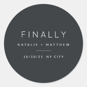 Tot slot sparen de datum ronde sticker