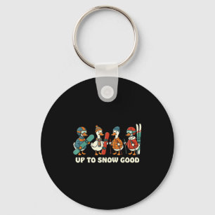 Tot Sneeuw Goed Grappige Gans Skiën Snowboarden Pu Sleutelhanger