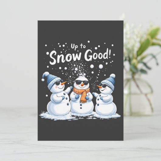 Tot Sneeuw Goed Grappige Sneeuwman Kerstmis  Kaart (Staand voorkant)
