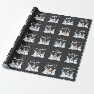 Tot Sneeuw Goede Grappige Sneeuwman Kerstmis Cadeaupapier