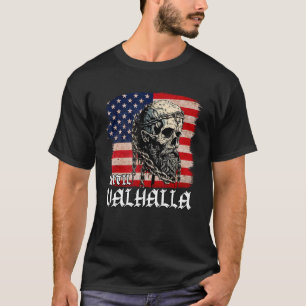 Tot Valhalla American Viking US Flag T-shirt