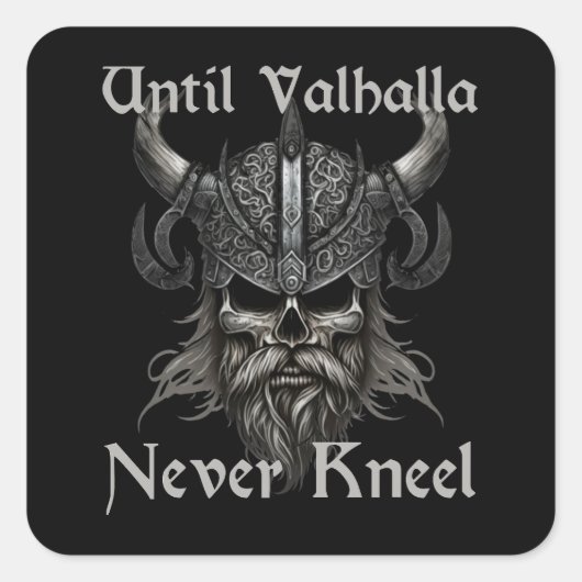 Tot Valhalla nooit knielt Vierkante Sticker (Voorkant)