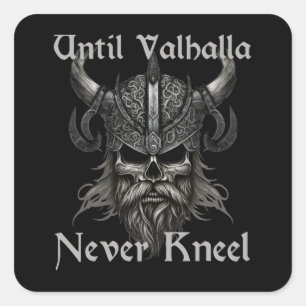 Tot Valhalla nooit knielt Vierkante Sticker