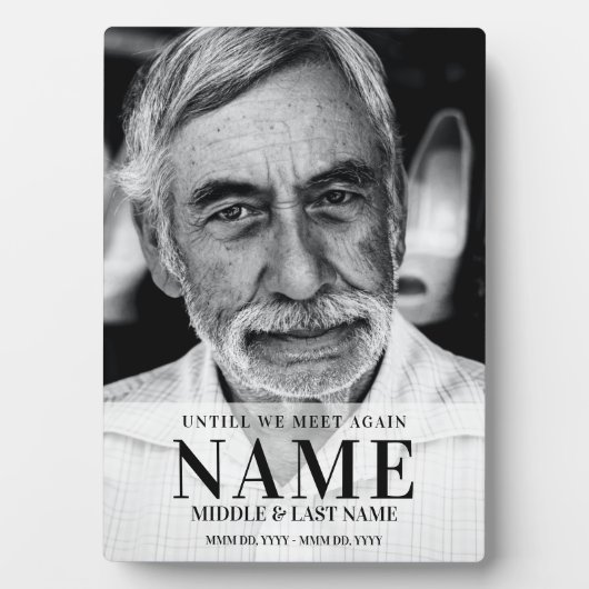 Tot we elkaar weer ontmoeten Modern Bold Photo Mem Fotoplaat (voorkant)