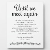 Tot We Elkaar Weer Ontmoeten Rouw Gedicht Herdenki Fotoplaat (Voorkant)