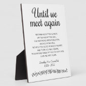 Tot We Elkaar Weer Ontmoeten Rouw Gedicht Herdenki Fotoplaat (Zijkant)