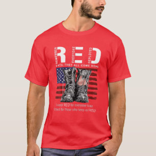 Tot ze thuiskomen met mijn soldaat Red Vrijdag Mil T-shirt