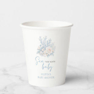 Tot ziens baby Kuststrand Baby Shower Papieren Bekers
