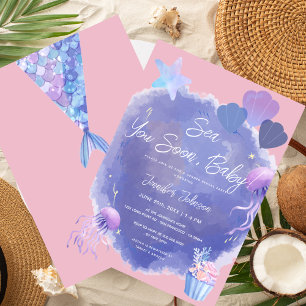 Tot ziens baby, oceaan thema baby shower kaart