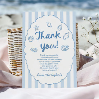 Tot Ziens, Baby Schelp Kust Baby Shower Bedankkaart