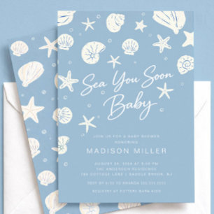 Tot Ziens Baby Shower Blauwe Kust Kaart