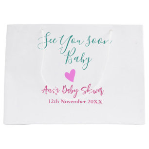 tot ziens baby shower groen roze hart trendy m groot cadeauzakje