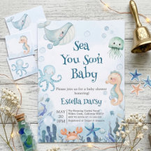 Tot ziens baby shower Oceaandieren baby shower