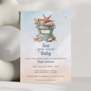 Tot ziens Baby Shower Rustoord Waterverf Kust Kaart