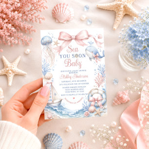 Tot ziens babymeisje babyborrel kaart