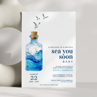 Tot ziens Bericht in een Fles Baby Borrel Kaart