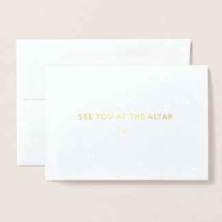 Tot ziens bij het altaar - Wedding Minimalist Gold Folie Kaarten