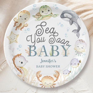 Tot Ziens Binnenkort Oceaan Baby Shower Geslacht N Papieren Bordje