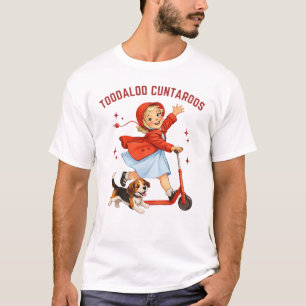 Tot ziens Cuntaroos Retro Scooter Meisje Met Puppy T-shirt