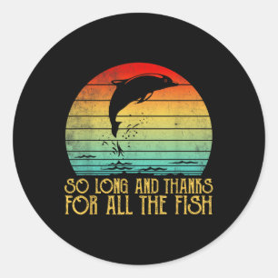 Tot Ziens En Bedankt Voor Alle Vissen Vintage Ronde Sticker