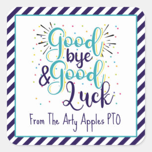 Tot ziens en succes vierkante sticker