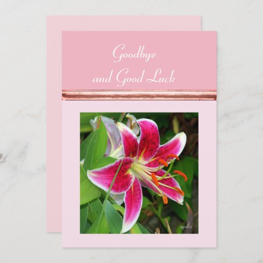 Tot ziens en veel succes plat kaart (Voorkant / Achterkant)