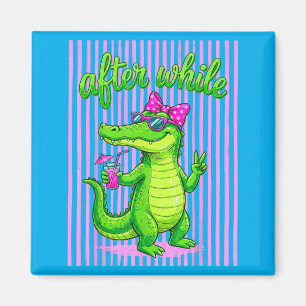 Tot ziens Gator Na Even Krokodil Grappige Alligato Magneet
