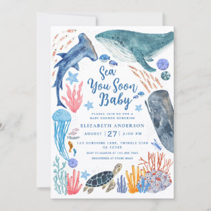 Tot Ziens Gauw Oceaandieren Jongen Baby Borrelkaar Kaart