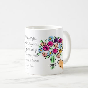 Tot ziens Geschenk Persoonlijke Bloemen Vrouw Koffiemok