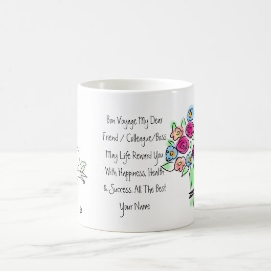 Tot ziens Geschenk Persoonlijke Bloemen Vrouw Koffiemok (Center)