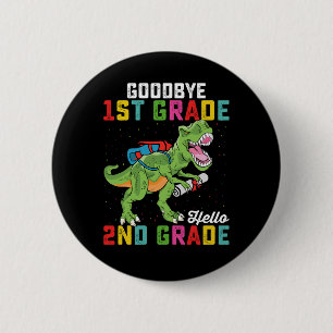 Tot ziens groep 3, hallo groep 4 T Rex Dinosaur Ronde Button 5,7 Cm