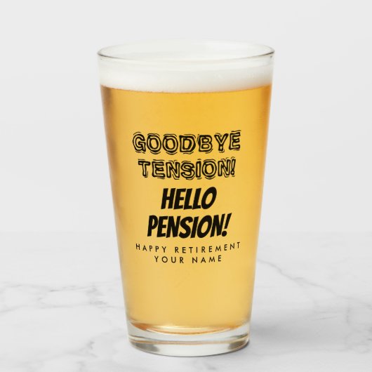 Tot ziens hallo pensioen glas (Voorkant gevuld)