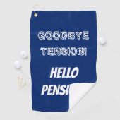 Tot ziens hallo pensioen golfhanddoek (Insitu)