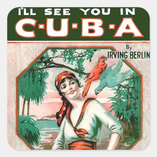 Tot ziens in Cuba Vierkante Sticker (Voorkant)