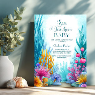 Tot Ziens in de Oceaan Baby Borrel Kaart