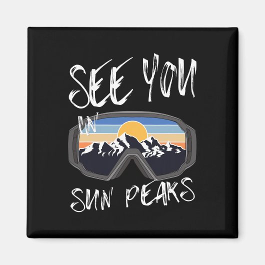 Tot ziens in Sun Peaks Vakantie Ski Goggles Magneet (Voorkant)