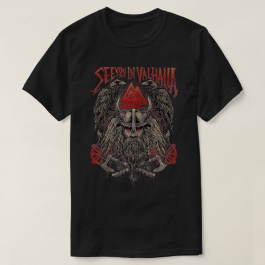 Tot ziens in Valhalla Odin Warrior Viking T-shirt (Design voorkant)
