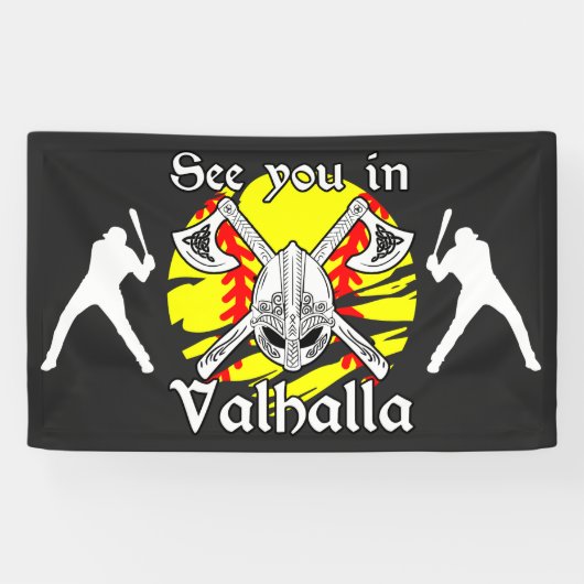 Tot ziens in Valhalla Softball Spandoek (Horizontaal)