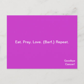 TOT ZIENS KANKER! Briefkaart van April McCallum