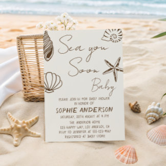 Tot Ziens Kleine Boho Kust Baby Shower  Kaart