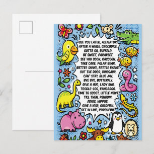 Tot ziens later Alligator Rijmposter – Schattig di Briefkaart