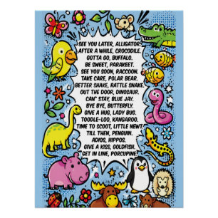 Tot ziens later Alligator Rijmposter – Schattig di Perfect Poster