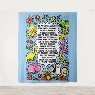 Tot ziens later Alligator Rijmposter – Schattig di Wandkleed