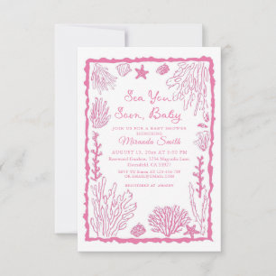 Tot Ziens Meisje Kust Baby Shower Kaart