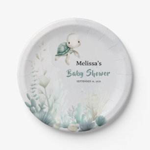 Tot ziens onder water schildpad baby shower papieren bordje