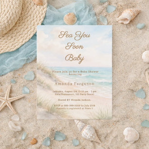 Tot Ziens Op Het Strand Baby Shower uitnodiging