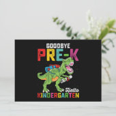 Tot ziens Pre K Hallo Kindergarten T Rex School Kaart (Staand voorkant)