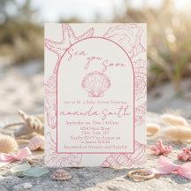 Tot Ziens Schatje Baby Shower Uitnodiging Strand T