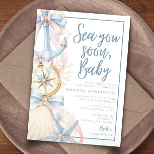 Tot Ziens Schatje Kust Preppy Baby Borrel Kaart