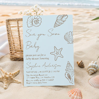 Tot Ziens Schatje Kust Zeeschelp Baby Shower Kaart